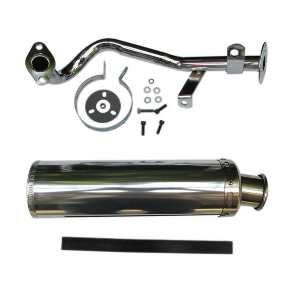 Exhaust System Muffler For GY6 139QMB QMB139 1P39QMB 4 Stroke 50cc Silver
