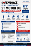 GENUINE 2T MOTOR OIL (FULL SYNTHETIC JASO FD) 1 QUART *2 STROKE*