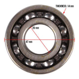 6204 - P6 BEARING (ID: 20mm, OD: 47mm) FOR SCOOTER ATV UTV KART MOTORCYCLE