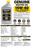 GENUINE 4T MOTOR OIL (15W40, FULL SYNTHETIC MB) 1 QUART *4 STROKE*