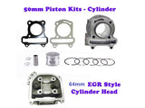 100cc (50mm BORE) KIT FOR SCOOTERS QMB139 MOTORS *64mm VALVES* EGR