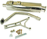 SSP-G ROUND STAINLESS STEEL AFTER-MARKET EXHAUST FOR GY6 150cc WITH DISC BRAKES