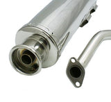 SSP-G ROUND STAINLESS STEEL AFTER-MARKET EXHAUST FOR GY6 150cc WITH DISC BRAKES