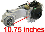 50cc 4-stroke GY6 QMB139 COMPLETE ENGINE ASSEMBLY LONG CASE / SHORT SHAFT *SINGLE REAR SHOCK*