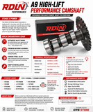 RDLN PERFORMANCE CAMSHAFT *A9* FOR 50cc - 100cc QMB139 ENGINES