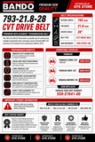 BANDO CVT DRIVE BELT 793-21.8-28 (FOR YAMAHA BWS ZUMA BEEWEE) 125 150