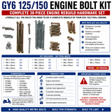 ENGINE BOLT KIT 150cc GY6 SCOOTER KART ATV UTV