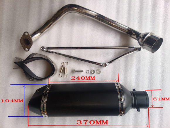 EXHAUST SYSTEM MUFFLER FOR GY6--125CC--black
