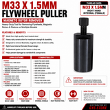 33mm M33 X 1.5 R.H. THREAD FLYWHEEL ROTOR MAGNETO PULLER FOR YAMAHA & MORE