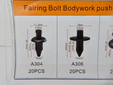 *80 PCS* M6 M7 M8 ATV UTV KART MOTORCYCLE FAIRING BODYWORK BOLT KIT JPstore
