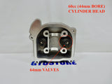 60cc (44mm BORE) CYLINDER HEAD WITH *64mm VALVES* FOR QMB139 MOTORS