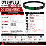 BANDO CVT DRIVE BELT 780-16.5-30 ETON BEAMER 50CC SCOOTER