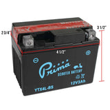 BATTERY (12V TX4L-BS) FOR KYMCO COBRA, ET2, GENUINE 50cc