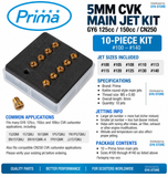 PRIMA CVK MAIN JET KIT (5mm) FOR GY6 150cc - 232cc