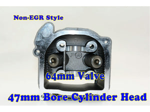 GY6 80cc 47mm Bore non-EGR cylinder head with 64mm valve - ChinesePartsPro
