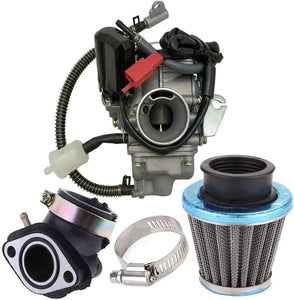 150cc Carburetor for GY6 4 Stroke Engines Electric Choke Motorcycle Scooter 152QMJ 157QMI with Air Filter Intake Manifold