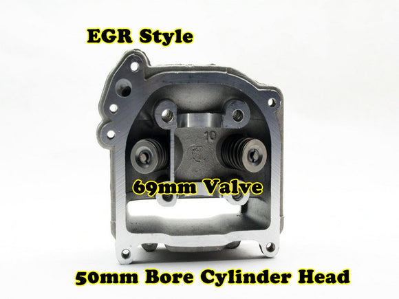 GY6 100cc 50mm Bore EGR cylinder head with 69mm valve - ChinesePartsPro