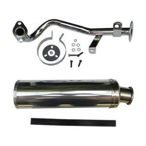 Exhaust System Muffler For GY6 139QMB QMB139 1P39QMB 4 Stroke 50cc Silver