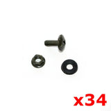 34X 6mm Fairing Plastics Guard Bolts Nuts Set 50 110cc 125cc Quad Dirt Bike ATV