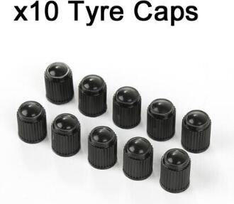 10 x Black Wheel Tyre Tire Valve Stems Cover Screw Air Caps Car Truck MotorBike