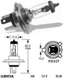 Bulb - Headlight H4 12V 35W/35W P43T - ChinesePartsPro