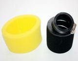 YELLOW 41mm 42mm Bent Angled Foam Air Filter Pod PIT Quad Dirt Bike ATV Buggy