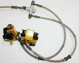 Hydraulic Twin Disc Brake Calipers System + Pads 110cc 125cc Quad Dirt Bike ATV