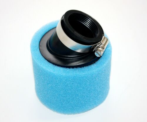 BLUE 45mm Bent Angled Foam Air Filter Pod PIT PRO Trail Quad Dirt Bike ATV Buggy