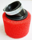 RED 41mm 42mm Bent Angled Foam Air Filter Pod 150cc PIT Quad Dirt Bike ATV Buggy