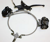 Hydraulic Twin Disc Brake Calipers System + Pads 150cc 250cc Quad Dirt Bike ATV