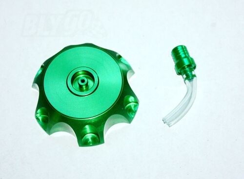 GREEN Alloy Gas Fuel Petrol Tank Cap + Breather 110cc 125cc PIT Trail Dirt Bike