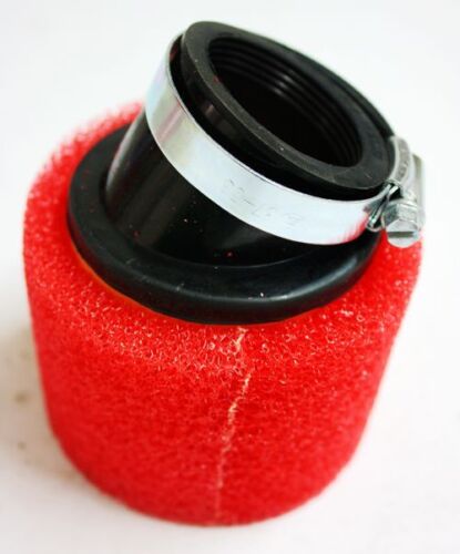 RED 41mm 42mm Bent Angled Foam Air Filter Pod 150cc PIT Quad Dirt Bike ATV Buggy